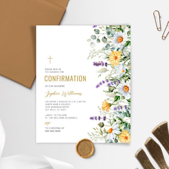 Papier Invitation de confirmation du budget Chamomile & E (Créateur téléchargé)
