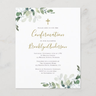 Papier Invitation de confirmation du budget | Eucalyptus 