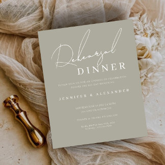 Papier Invitation de dîner de répétition minimaliste de b