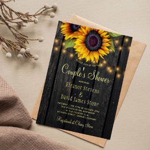 Papier Invitation de douche de couple florale rustique à