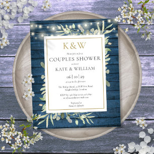 Papier Invitation de douche de couple rustique de budget 