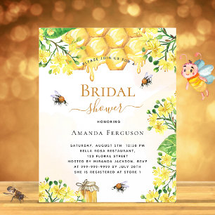 Papier Invitation de douche de mariée Budget Bee florales