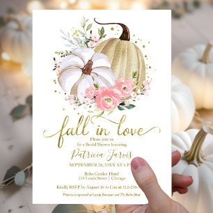 Papier Invitation de douche de mariée budget Tombez amour