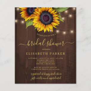 Papier Invitation de douche de mariée BUDGET tournesol ru