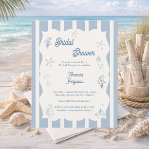 Papier Invitation de douche de mariée dessinée à la main 