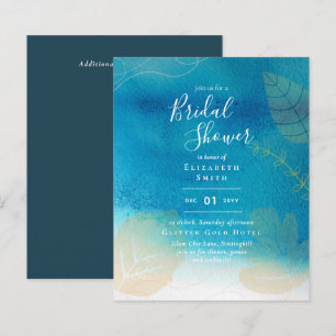 Papier Invitation de douche de mariée rustique turquoise 