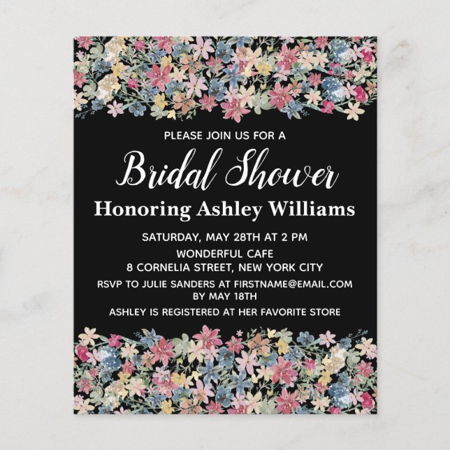 Papier Invitation de douche nuptiale Budget Moderne Boho  (Devant)