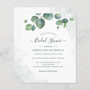 Papier Invitation de douche nuptiale Eucalyptus Green