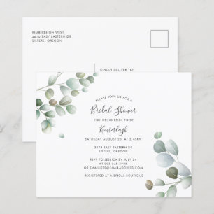 Papier Invitation de douche nuptiale Eucalyptus Green