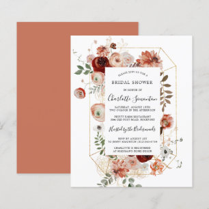 Papier Invitation de douche nuptiale rose rouge Budget