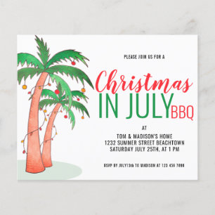 Papier Invitation de fête BBQ Noël en juillet à petit bud