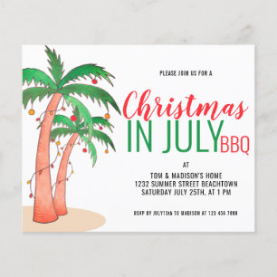 Papier Invitation de fête BBQ Noël en juillet à petit bud