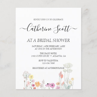 Papier Invitation de Fête de Fiançailles à Fleurs Variées
