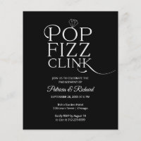 Invitation de fête de fiançailles Budget Pop Fizz 