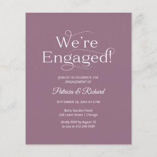 Papier Invitation de fête de fiançailles Budget We're Eng