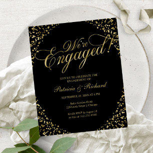 Papier Invitation de fête de fiançailles Budget We're Eng