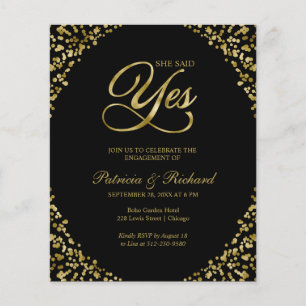 Papier Invitation de fête de fiançailles Elle a dit oui B