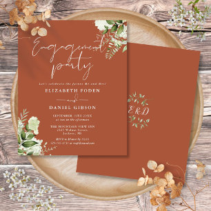 Papier Invitation de fête de fiançailles en terre cuite f