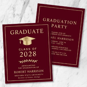Papier Invitation de fête de fin d'études au collège Burg
