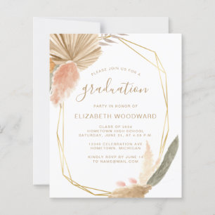 Papier Invitation de fête de fin d'études Budget Boho Her