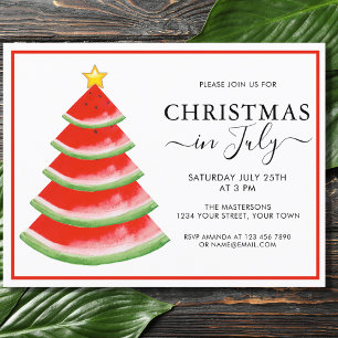 Papier Invitation de fête de Noël en juillet à budget mel