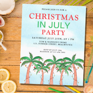 Papier Invitation de fête de Noël en juillet à petit budg