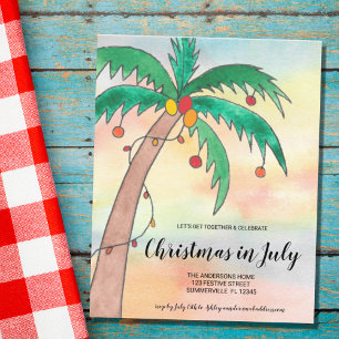 Papier Invitation de fête de Noël en juillet à petit budg