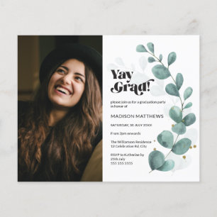 Papier Invitation de fête de remise de diplômes avec phot