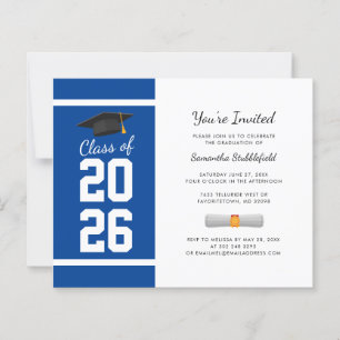 Papier Invitation de fête de remise des diplômes 2026 Ble