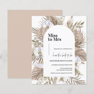 Papier Invitation de Fête des mariées Boho Blush Palm