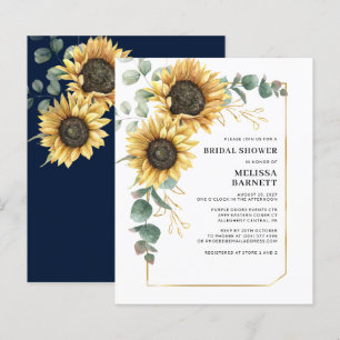 Papier Invitation de Fête des mariées de tournesol floral