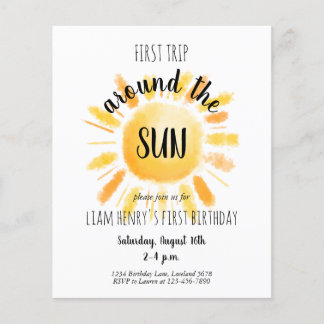 Papier Invitation de fête pour le premier voyage autour d