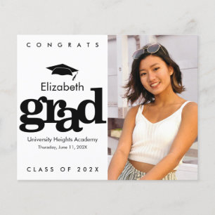 Papier Invitation de la casquette de graduation de photo 