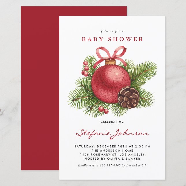 Papier Invitation de la douche nuptiale de l'ornement de  (Devant / Derrière)