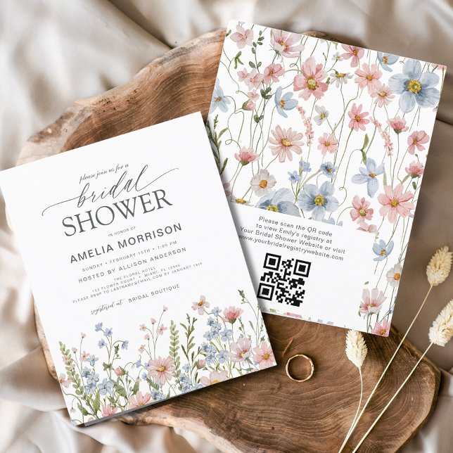 Papier Invitation de la douche nuptiale du code QR du Fle (Créateur téléchargé)