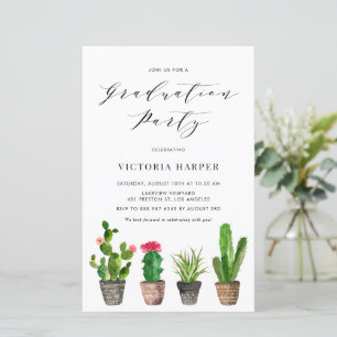 Papier Invitation de la fête de graduation Boho Poted Cac