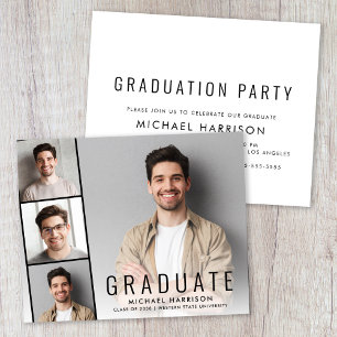 Papier Invitation de la fête de graduation de la bande ph