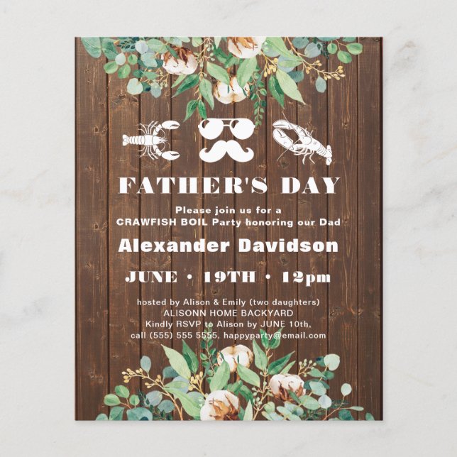 Papier Invitation de la Fête des pères Eucalyptus BUDGET (Devant)