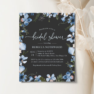 Papier Invitation de la nuptiale de Boho bleu charbonnier