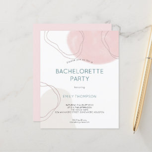 Papier Invitation de la partie Bachelorette Abstrait Budg