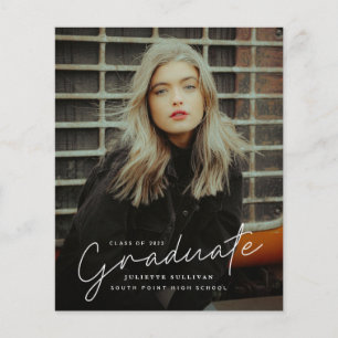 Papier Invitation de la partie de graduation du script bu