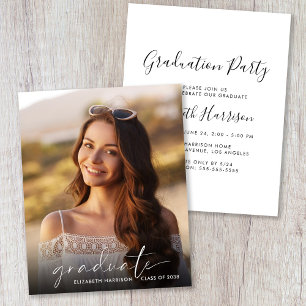 Papier Invitation de la partie de graduation du script bu