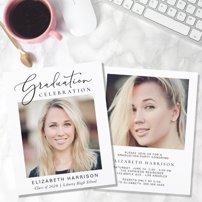 Papier Invitation de la partie de graduation du script bu (Créateur téléchargé)