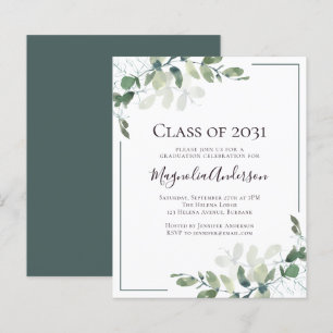 Papier Invitation de la partie de graduation Eucalyptus b