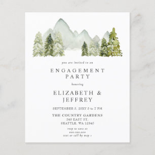 Papier Invitation de la partie de l'engagement des pins d