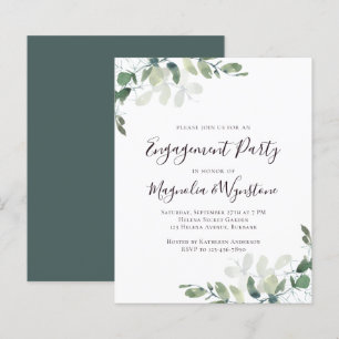 Papier Invitation de la partie d'engagement Eucalyptus bu