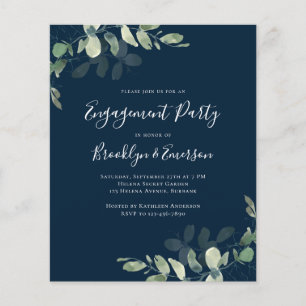 Papier Invitation de la partie d'engagement Eucalyptus bu