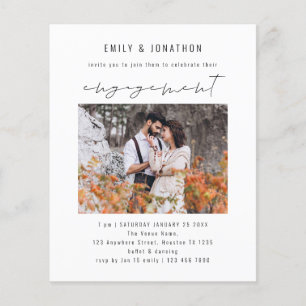 Papier Invitation de la partie d'engagement photo du scri