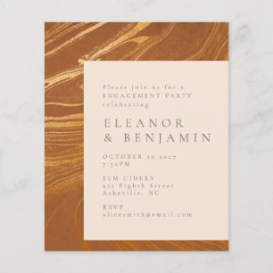 Papier Invitation de la partie Engagement Gold Art Abstra