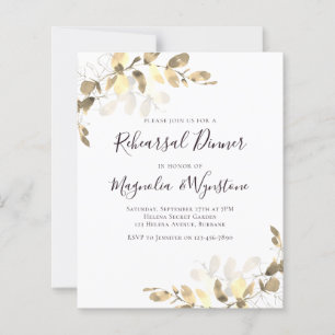 Papier Invitation de la répétition de l'eucalyptus Budget